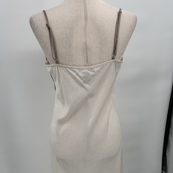 Forever 21 Womens Y2K Babydoll Satin Slip Dress Sz L Cream Fairy Feminine - Picture 5 of 14
